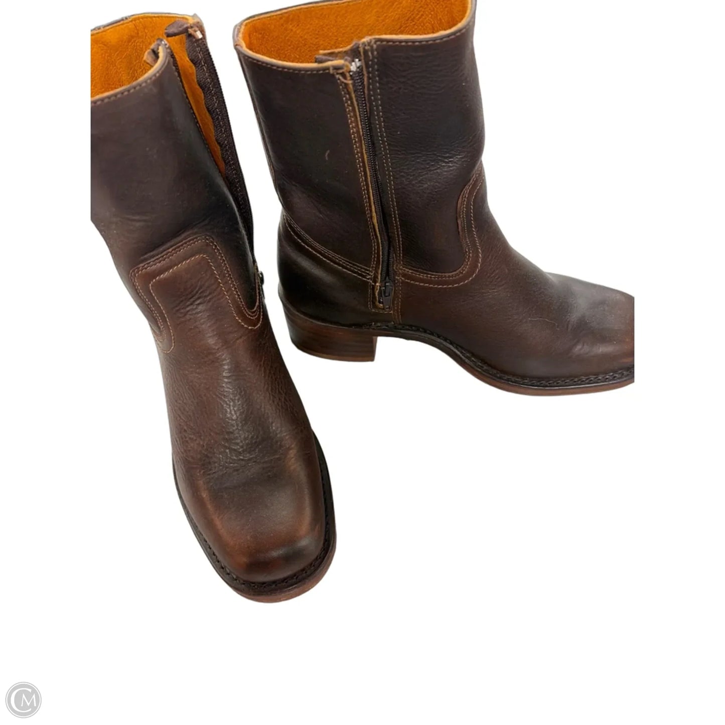 Boots Designer By Frye In Brown, Size: 9.5