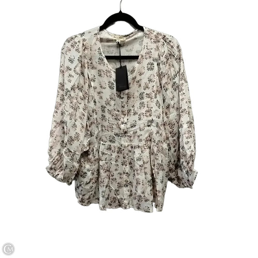 Blouse Long Sleeve By Jane And Delancey In Floral Print, Size: M
