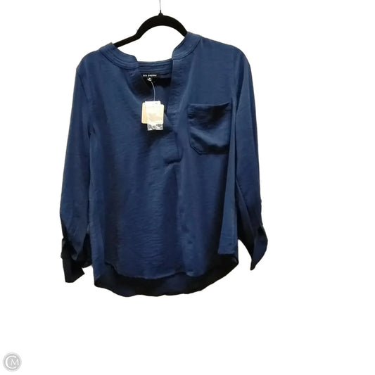Blouse Long Sleeve By Blu Pepper In Navy, Size: M