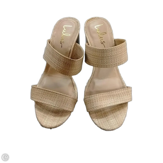 Sandals Heels Block By Lulus In Tan, Size: 9