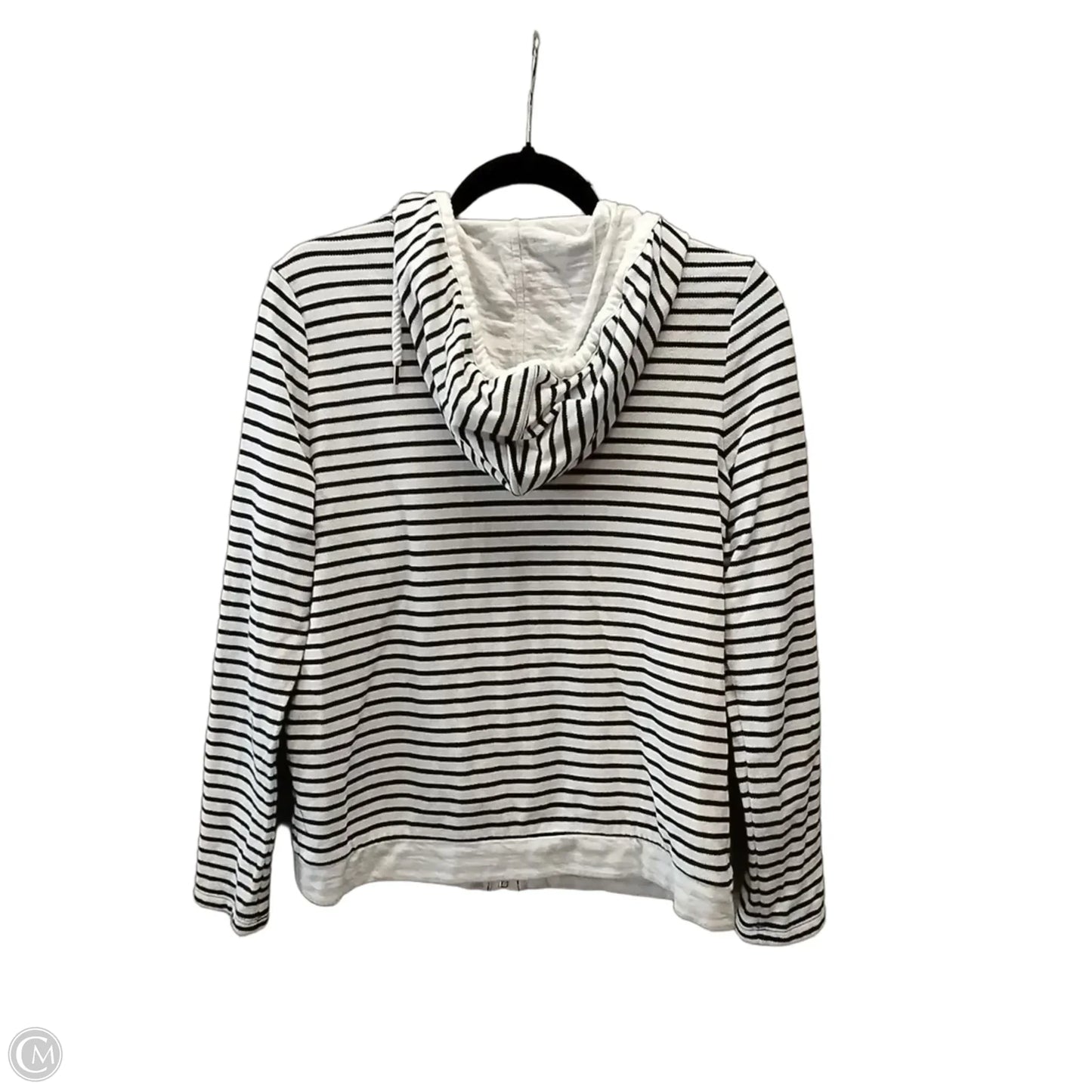 Sweatshirt Hoodie By Talbots In Blue & White, Size: S