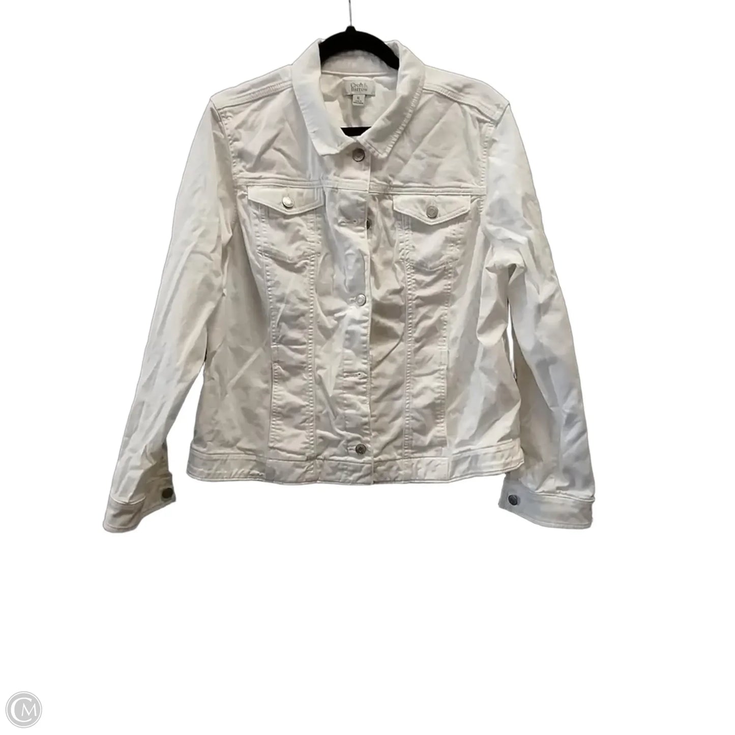 Jacket Denim By Croft And Barrow In White, Size: Xl