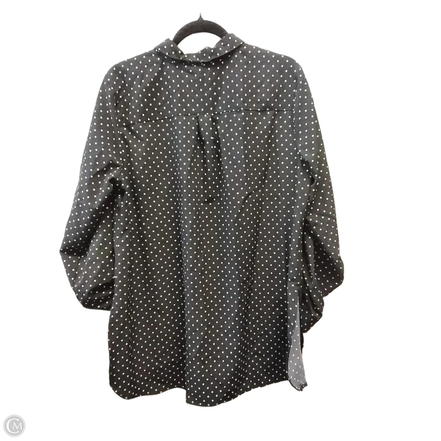 Blouse Long Sleeve By Notations In Polkadot Pattern, Size: Xl