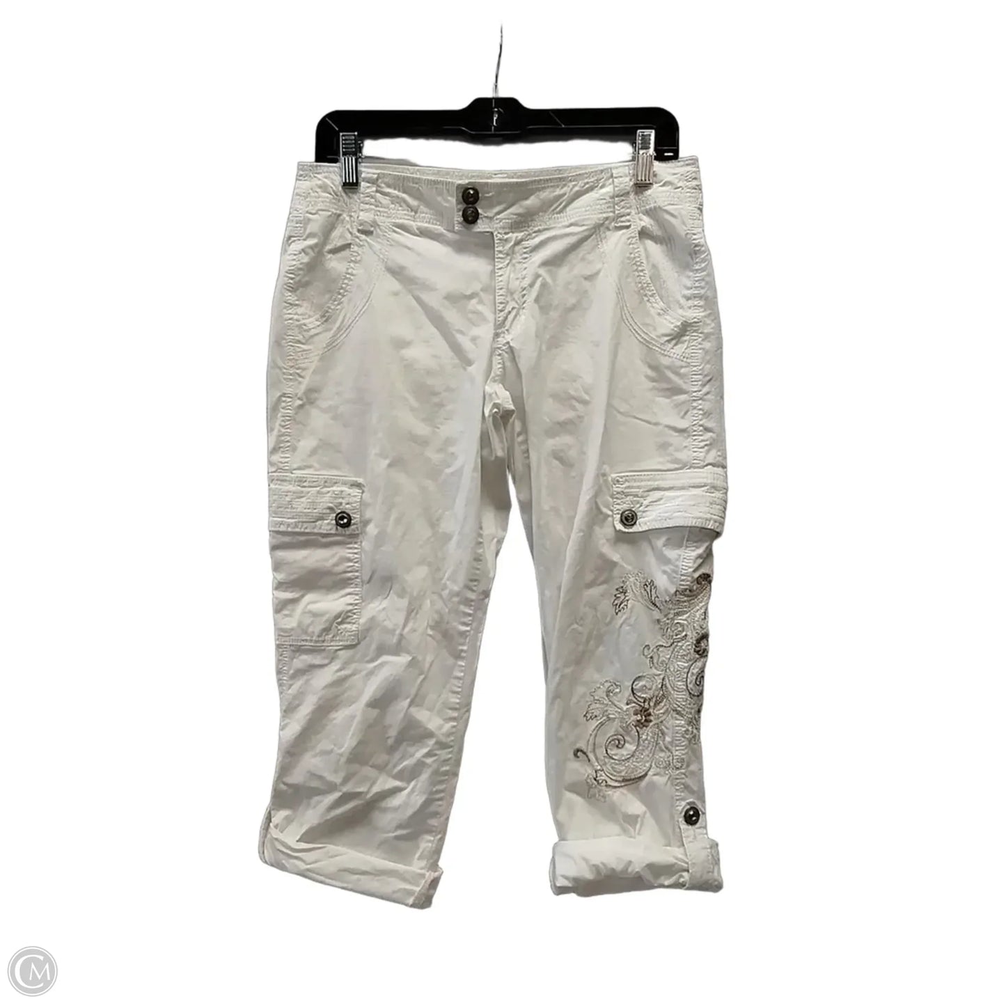 Capris By Cache In Gold & White, Size: 4