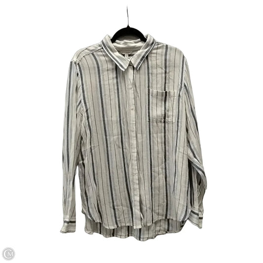 Blouse Long Sleeve By Lucky Brand In Striped Pattern, Size: Xl
