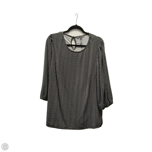 Blouse 3/4 Sleeve By Adrianna Papell In Polkadot Pattern, Size: 2x