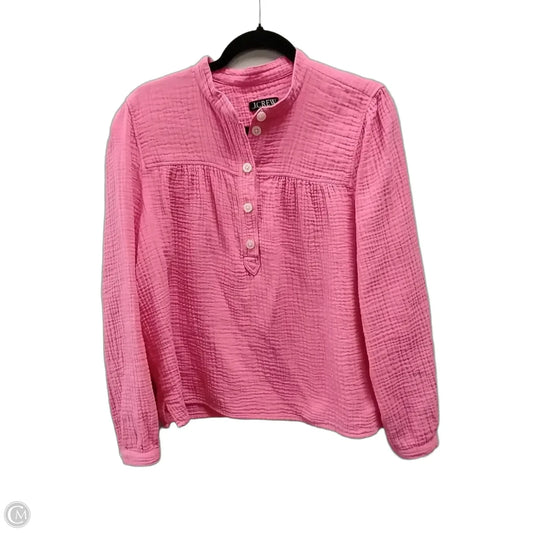 Blouse Long Sleeve By J. Crew In Pink, Size: Xl