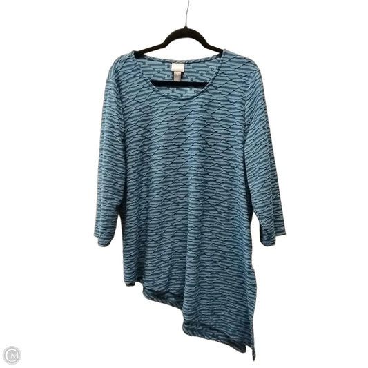 Top Long Sleeve By Chicos In Blue, Size: Xl
