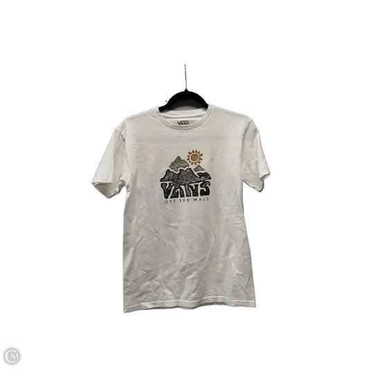 Top Short Sleeve By Vans In White, Size: S
