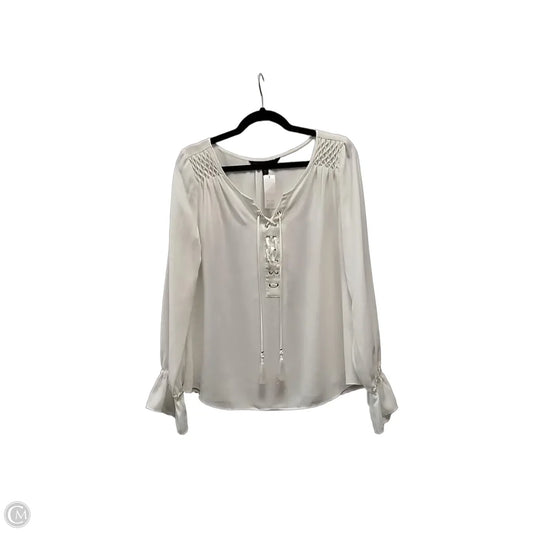 Blouse Long Sleeve By White House Black Market In Cream, Size: S