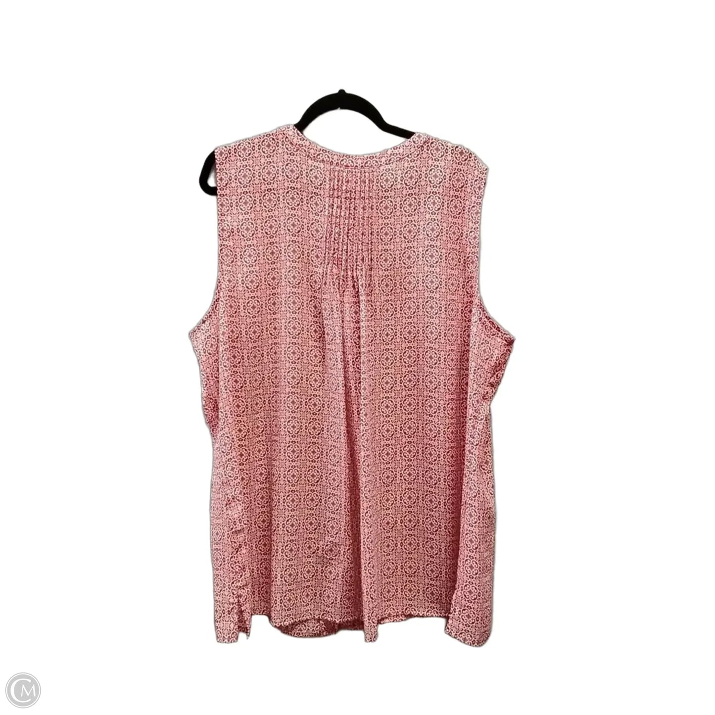 Blouse Short Sleeve By Croft And Barrow In Geometric Pattern, Size: 3x