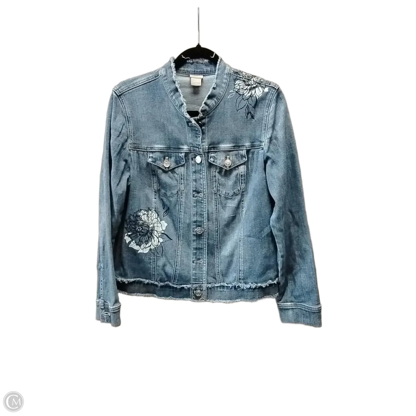 Jacket Denim By Chicos In Blue, Size: M