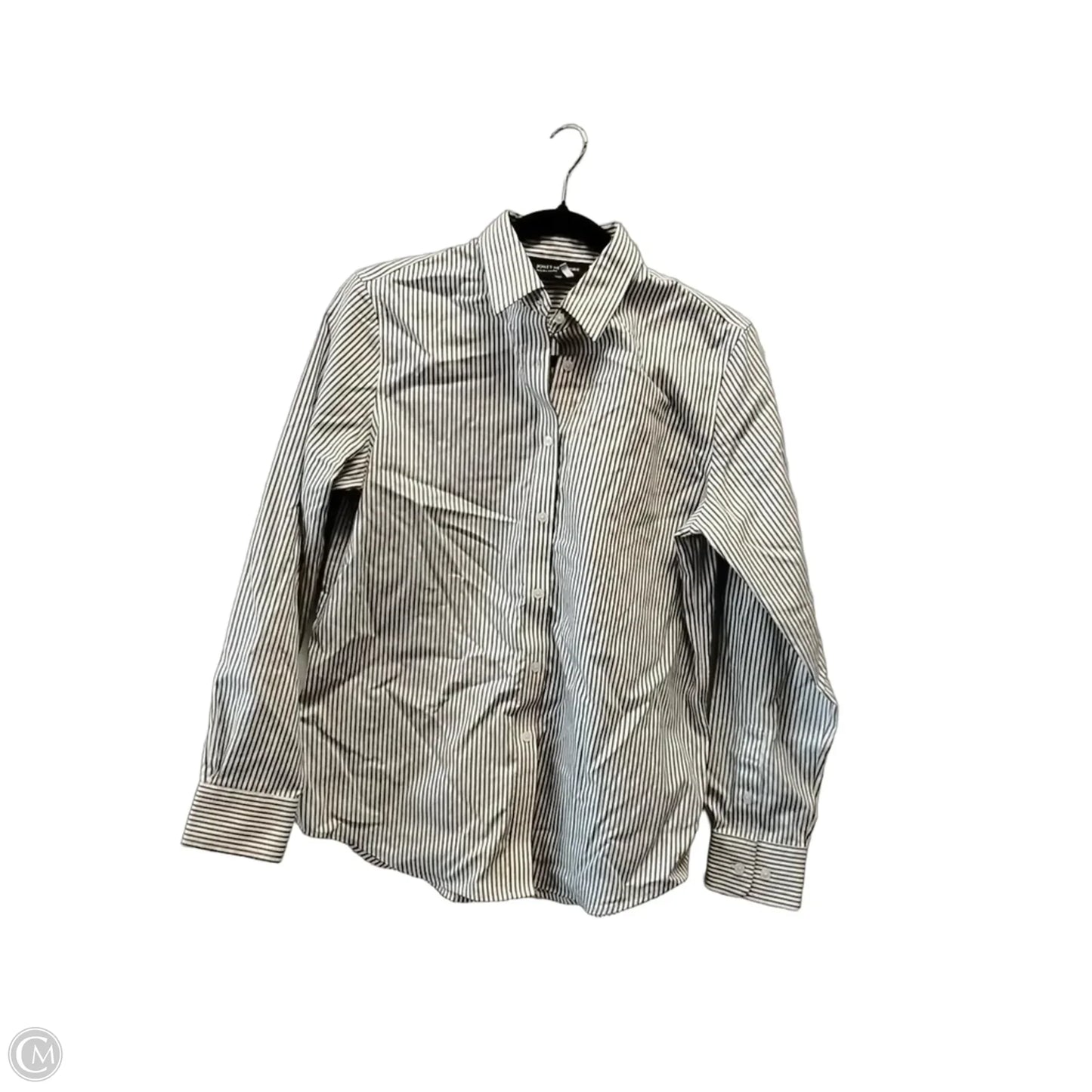 Blouse Long Sleeve By Jones New York In Striped Pattern, Size: S