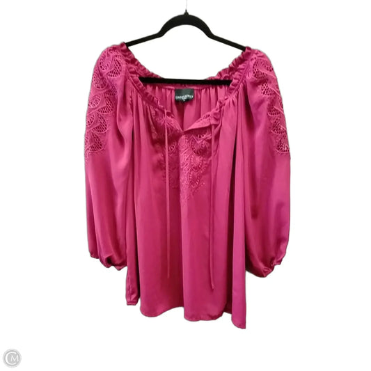 Blouse Long Sleeve By Cynthia Rowley In Purple, Size: 1x