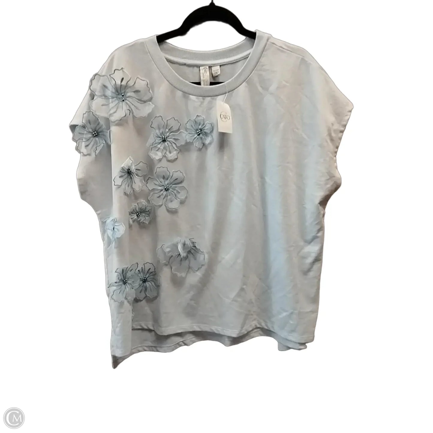 Top Short Sleeve By Cato In Blue, Size: 1x