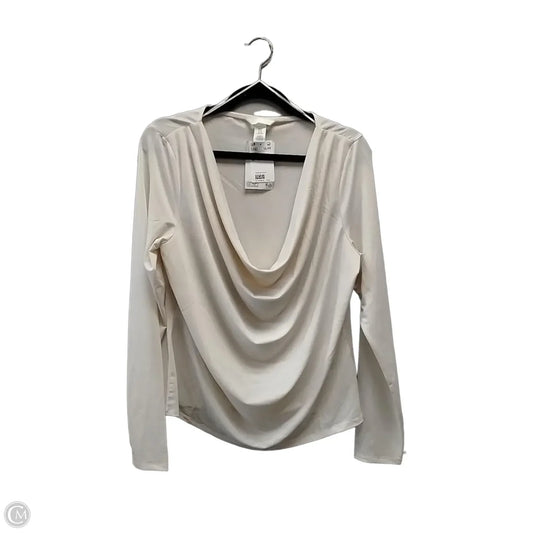 Blouse Long Sleeve By H&m In Cream, Size: Xl