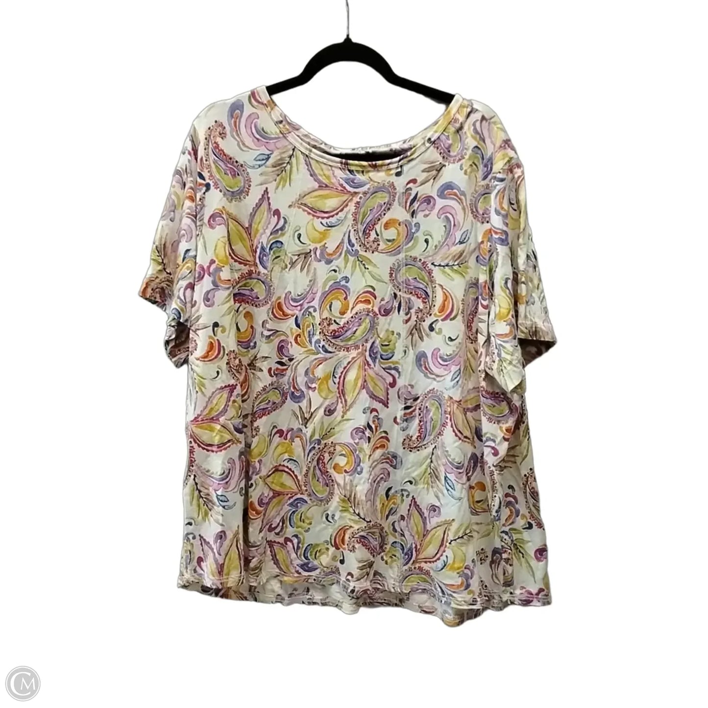 Top Short Sleeve By West Bound In Paisley Print, Size: 3x