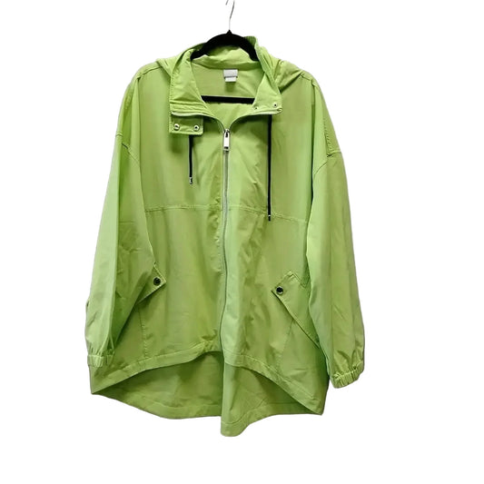 Jacket Windbreaker By Chicos In Green, Size: Xxl