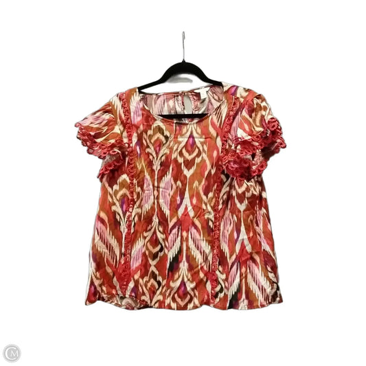 Blouse Short Sleeve By Cato In Orange, Size: 12