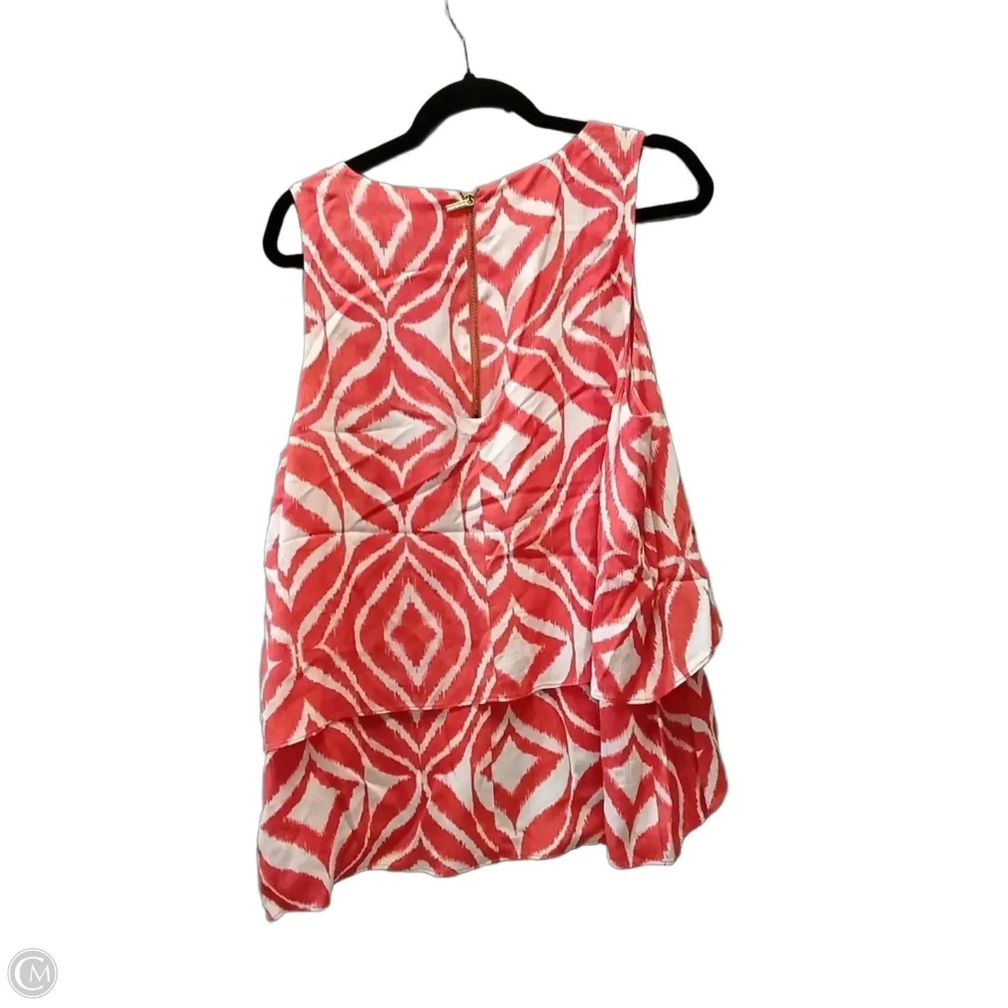 Top Sleeveless By Michael By Michael Kors In Orange & White, Size: L