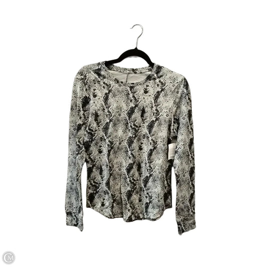 Athletic Top Long Sleeve Crewneck By Bcg In Snakeskin Print, Size: S