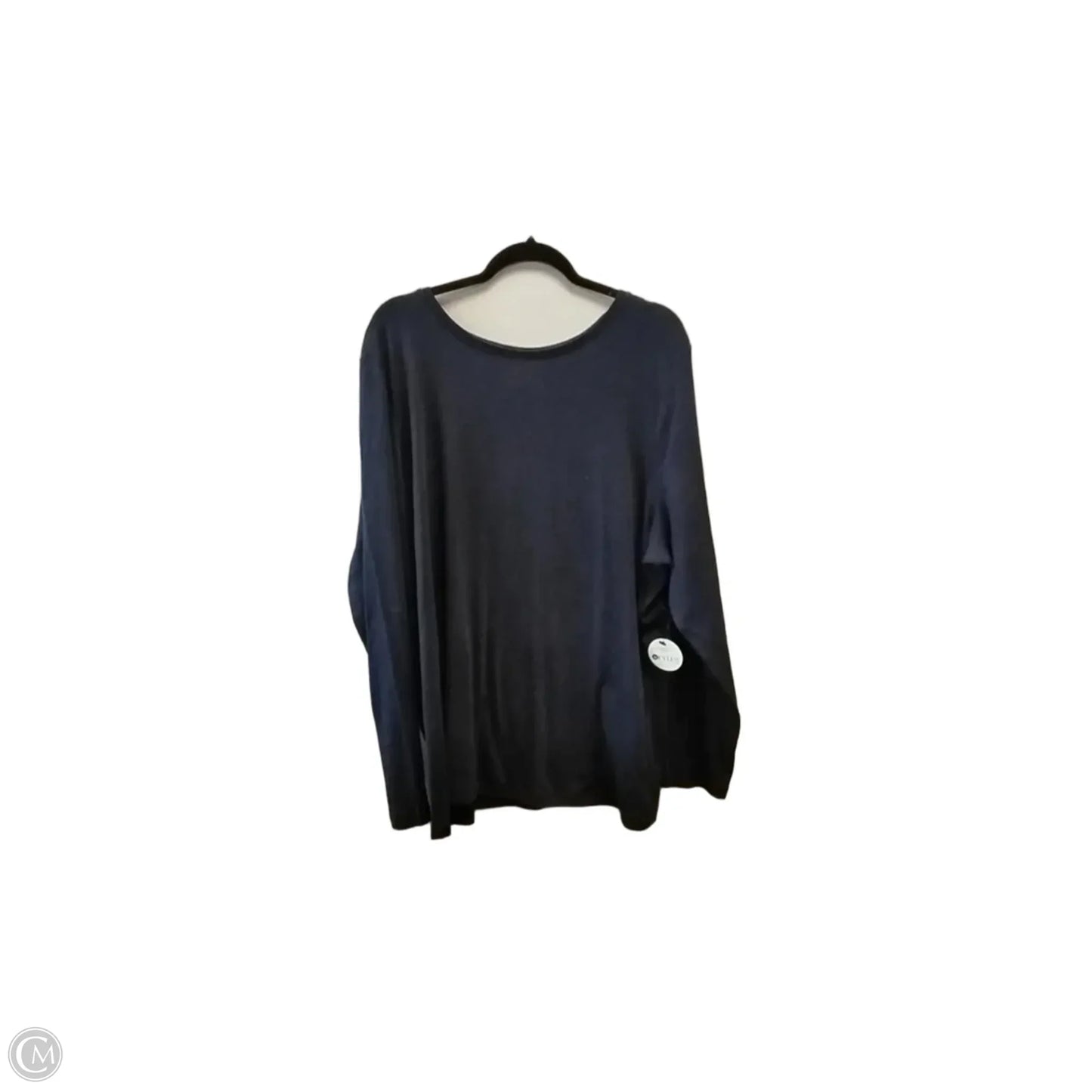 Top Long Sleeve By Stylus In Navy, Size: 3x
