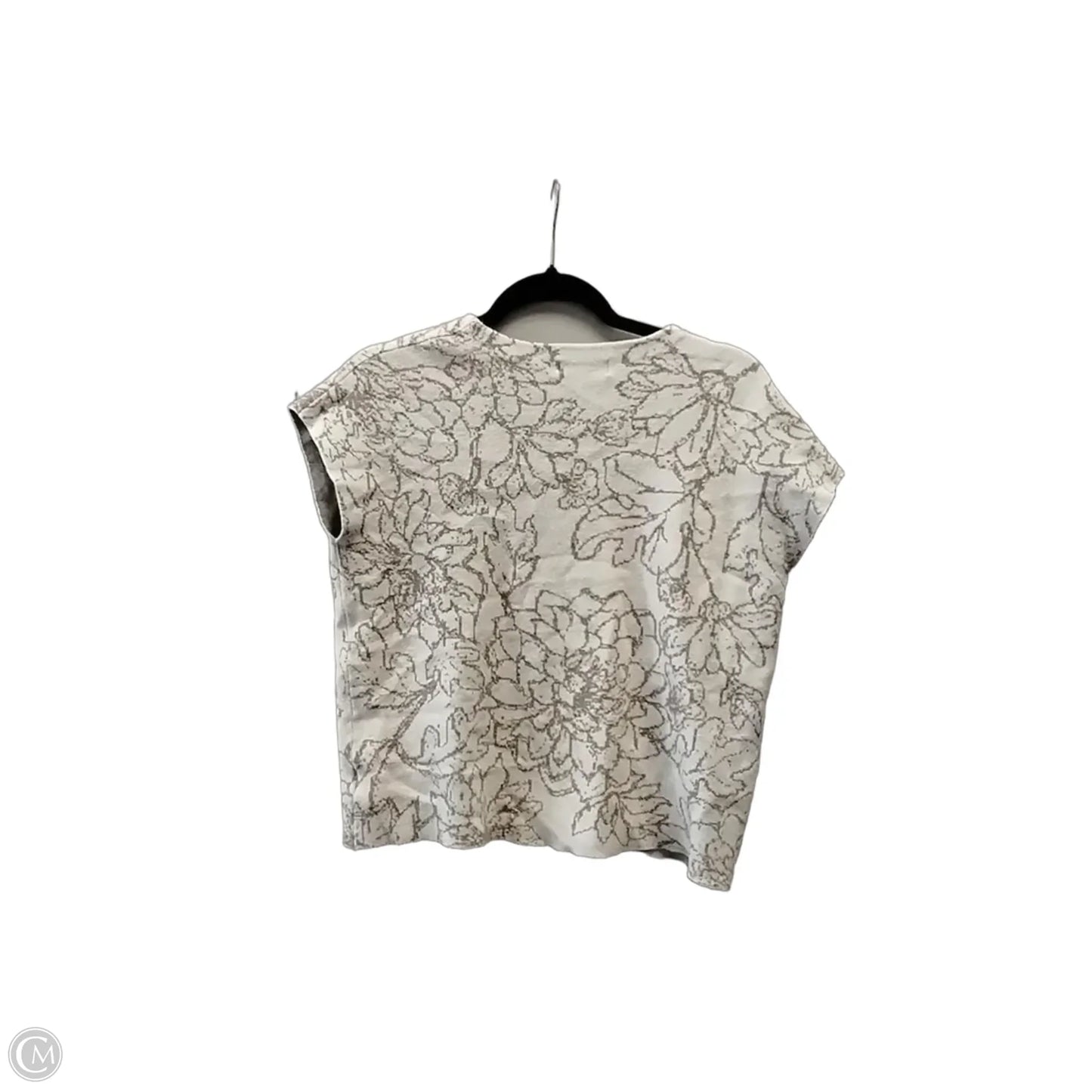 Sweater Short Sleeve By Cynthia Rowley In Brown & Cream, Size: M