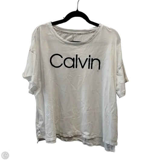 Top Short Sleeve By Calvin Klein In White, Size: 2x