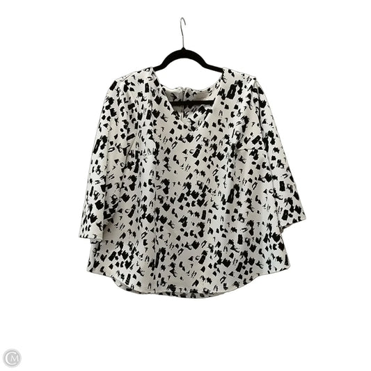 Blouse Long Sleeve By Melloday In Black & White, Size: 1x