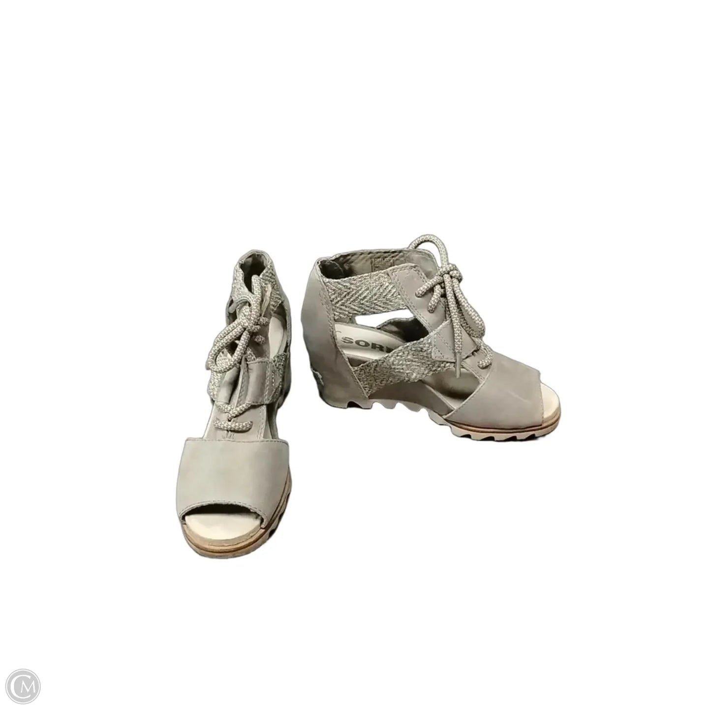 Shoes Heels Wedge By Sorel In Grey, Size: 6.5