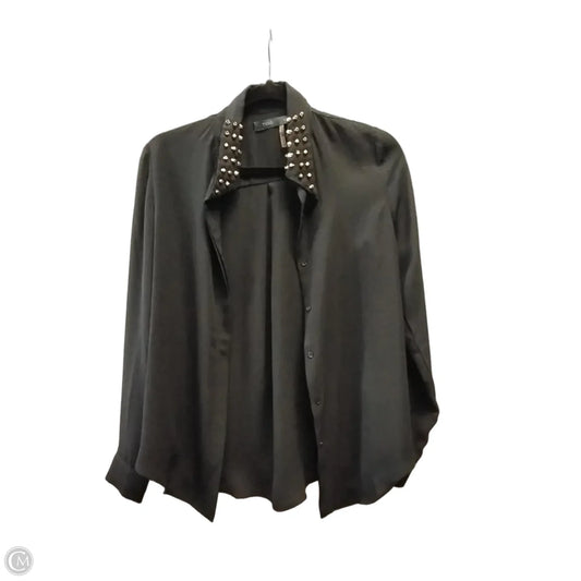 Blouse Long Sleeve By Thml In Black & Gold, Size: Xs