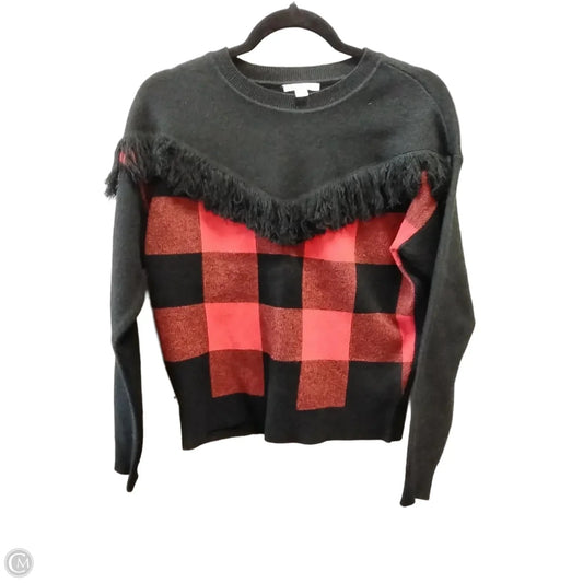 Sweater By Bar Iii In Black & Red, Size: Xs