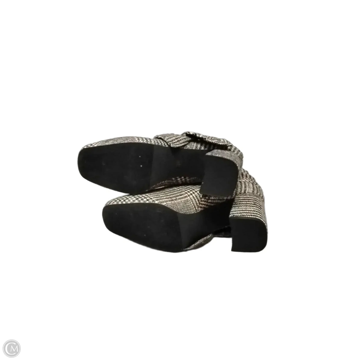 Boots Ankle Heels By Cato In Plaid Pattern, Size: 9