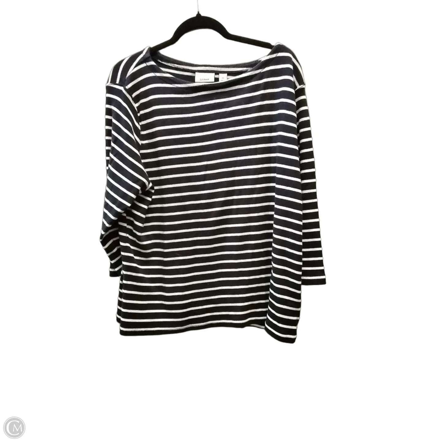 Sweater By L.l. Bean In Blue & Cream, Size: 3x