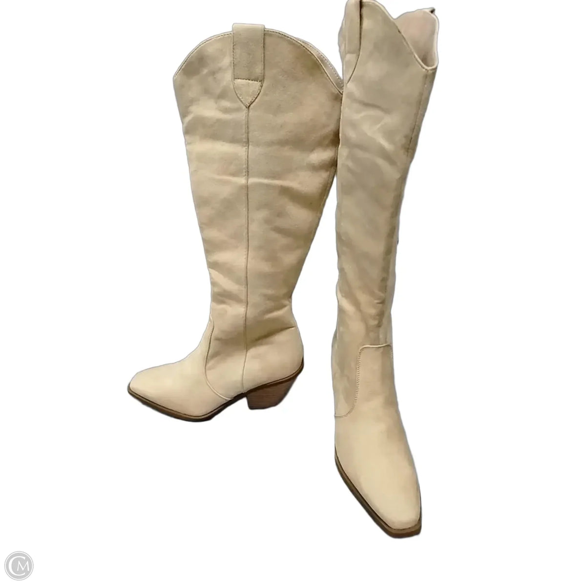 Boots Knee Heels By Cme In Tan, Size: 8.5
