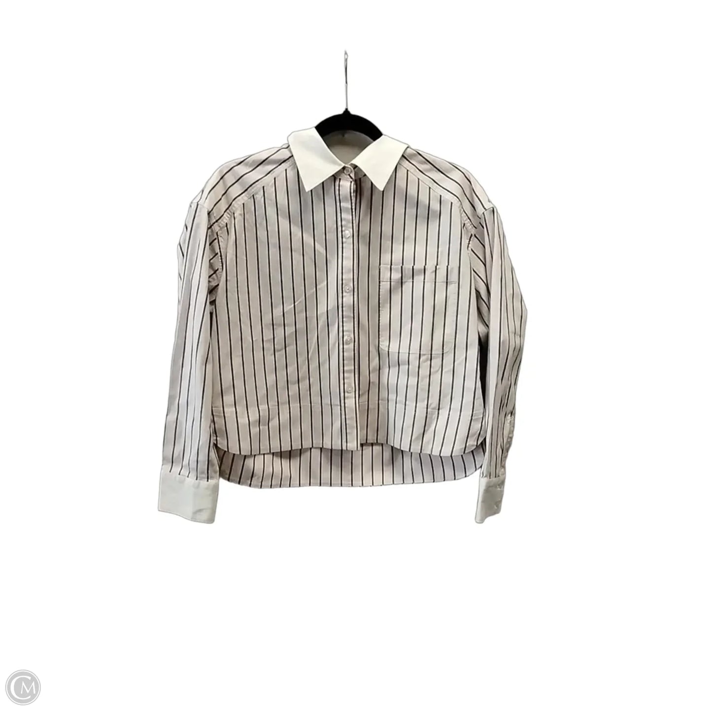 Blouse Long Sleeve By White House Black Market In Striped Pattern, Size: 10