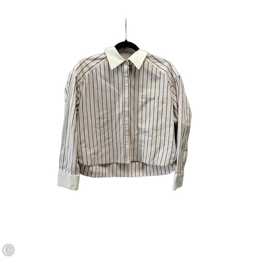Blouse Long Sleeve By White House Black Market In Striped Pattern, Size: 10