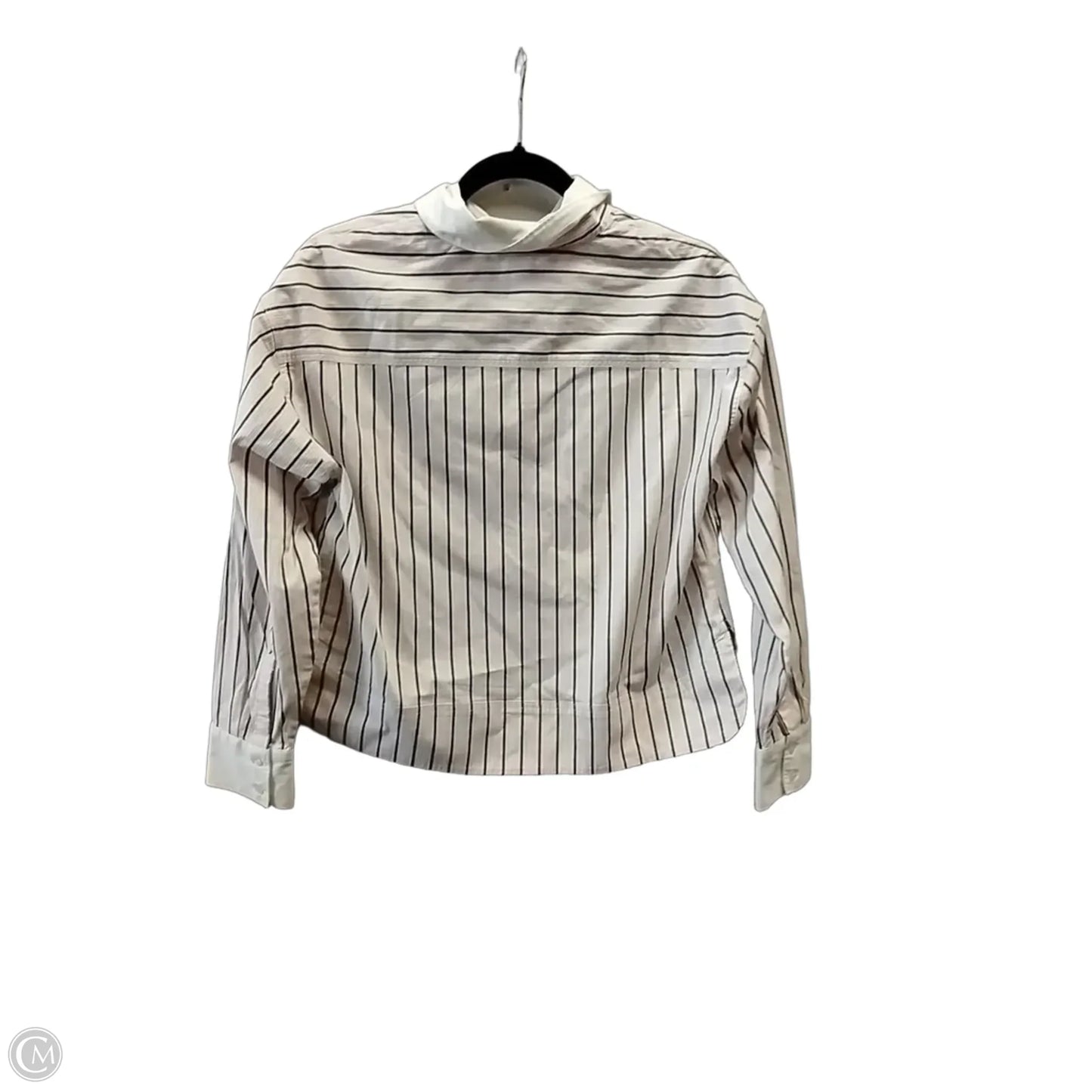 Blouse Long Sleeve By White House Black Market In Striped Pattern, Size: 10