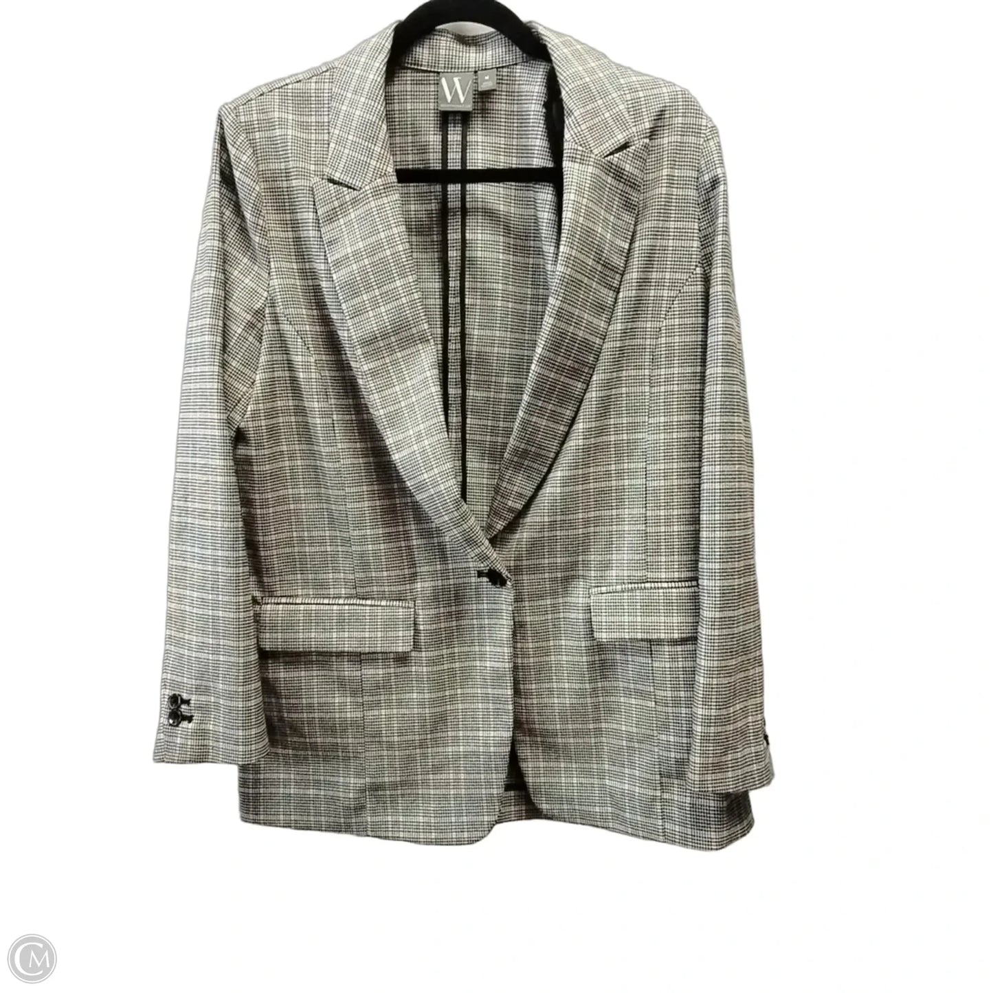 Blazer By Worthington In Checkered Pattern, Size: M