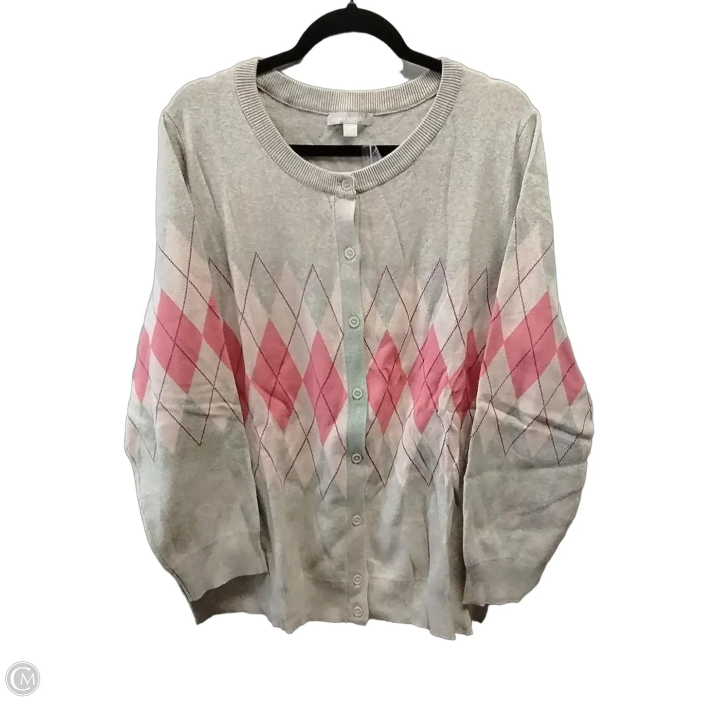 Sweater By Woman Within In Brown & Pink, Size: 1x