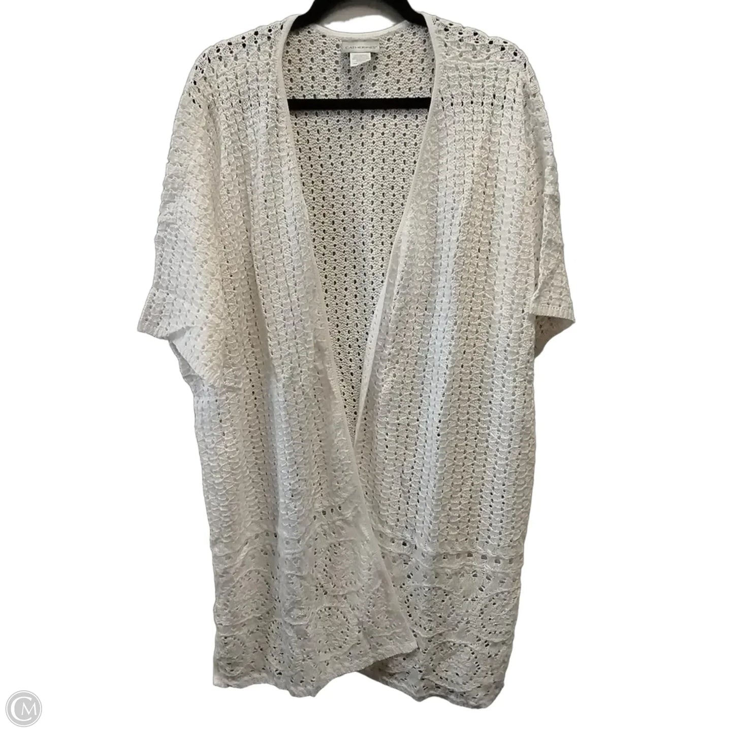 Sweater Cardigan By Catherines In White, Size: 2x