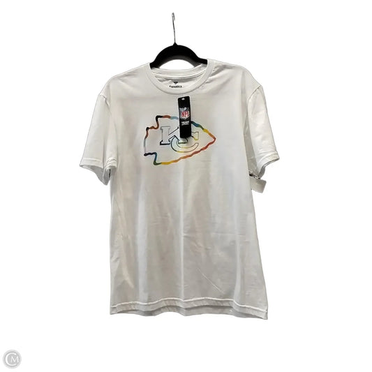 Athletic Top Short Sleeve By Fanatics In White, Size: M