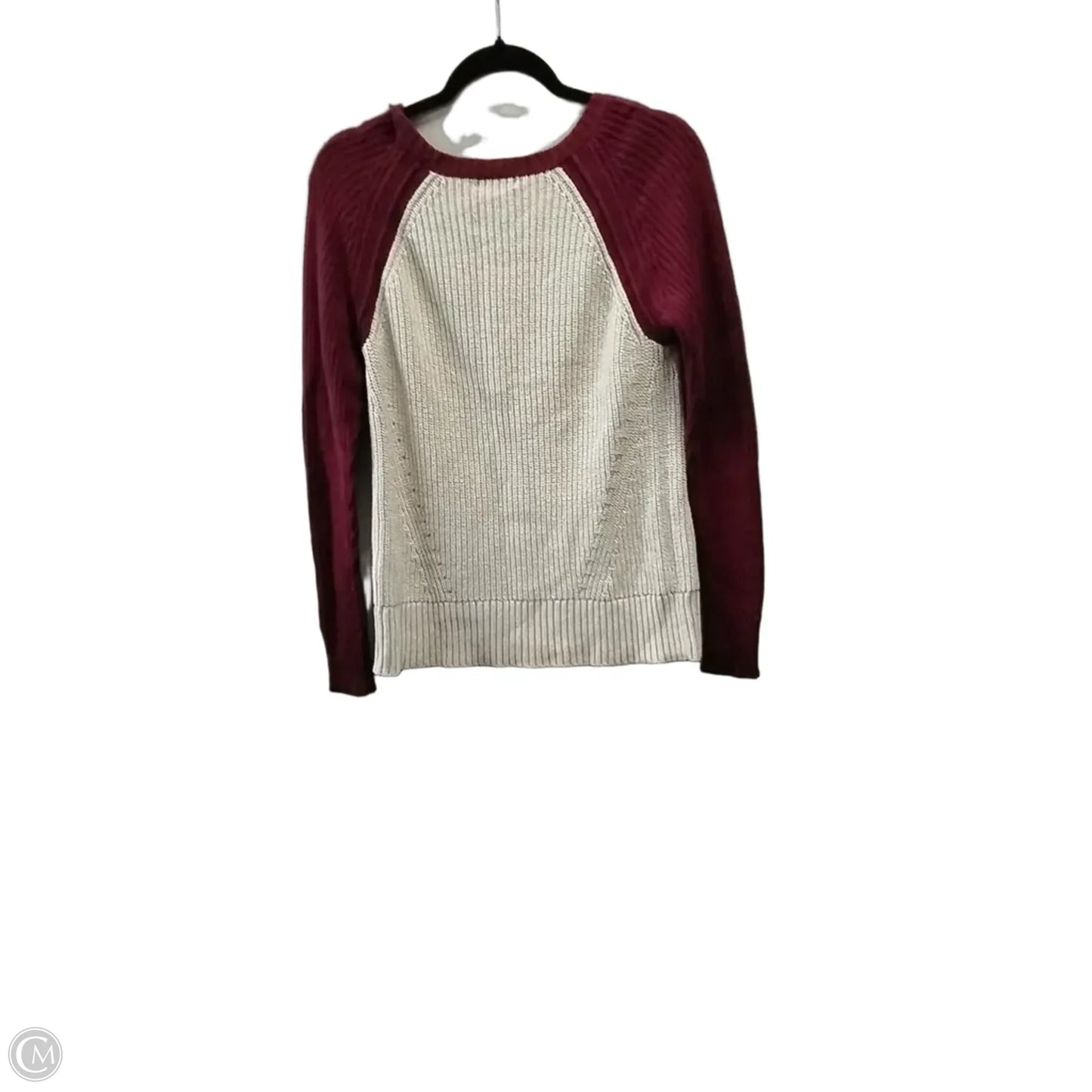 Sweater By American Eagle In Cream & Purple, Size: M