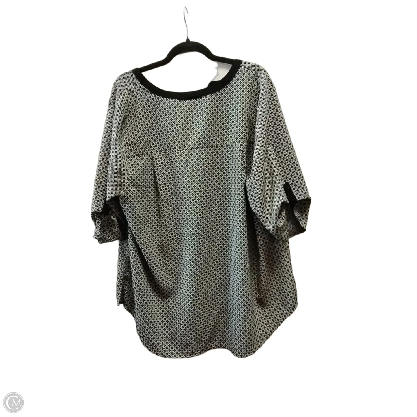 Blouse Short Sleeve By Catherines In Geometric Pattern, Size: 1x