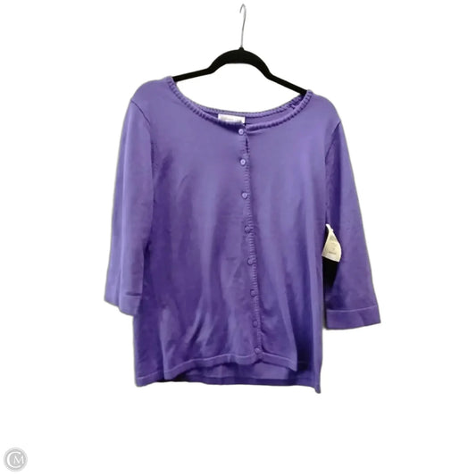 Sweater Cardigan By Coldwater Creek In Purple, Size: Xl
