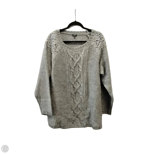 Sweater By Talbots In Grey, Size: 3x