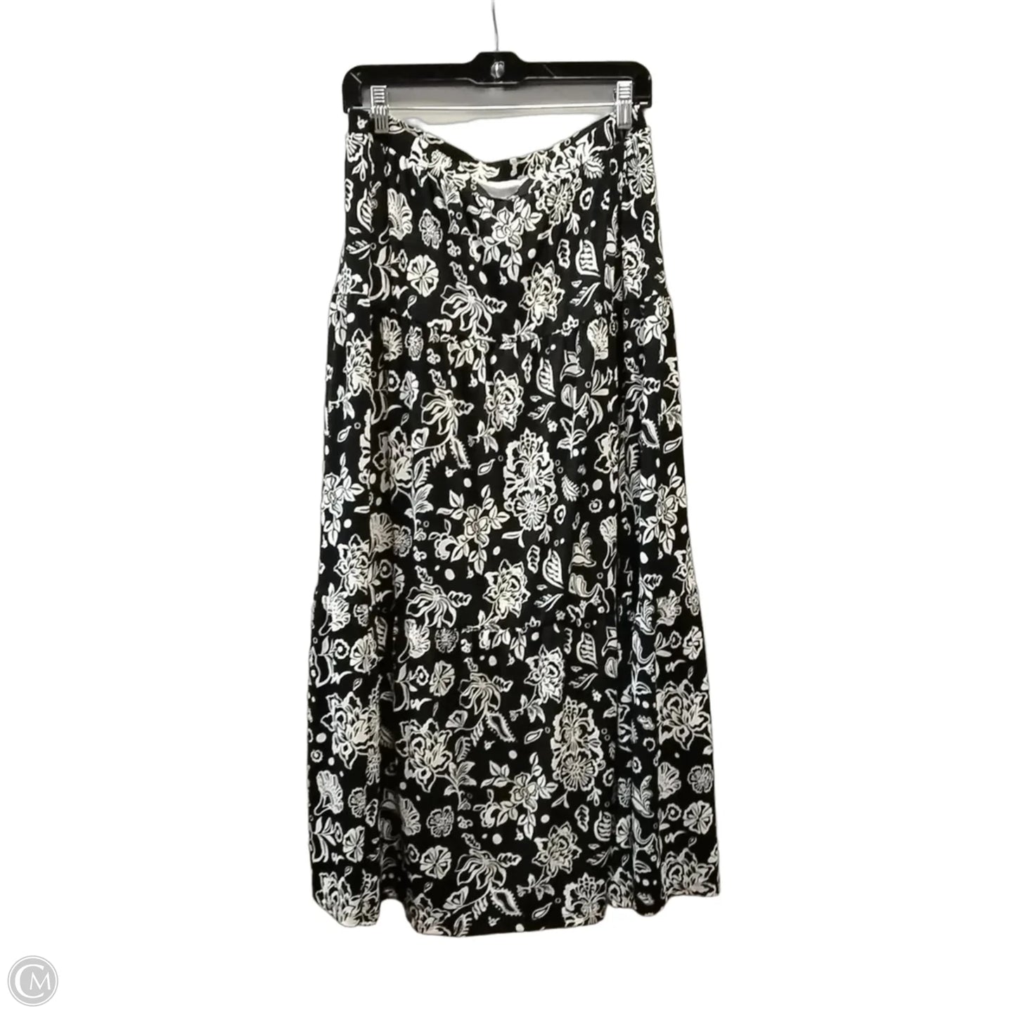 Skirt Maxi By Cato In Black & White, Size: 10