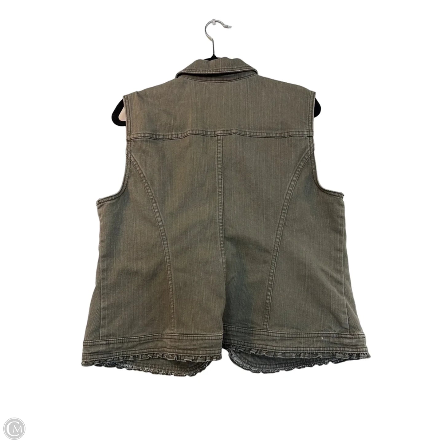 Vest Other By Christopher And Banks In Green Denim, Size: Xl