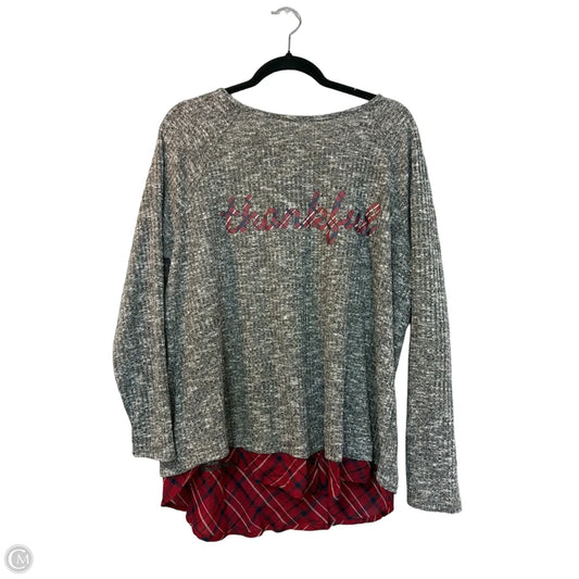 Sweater By Cato In Grey, Size: Xl