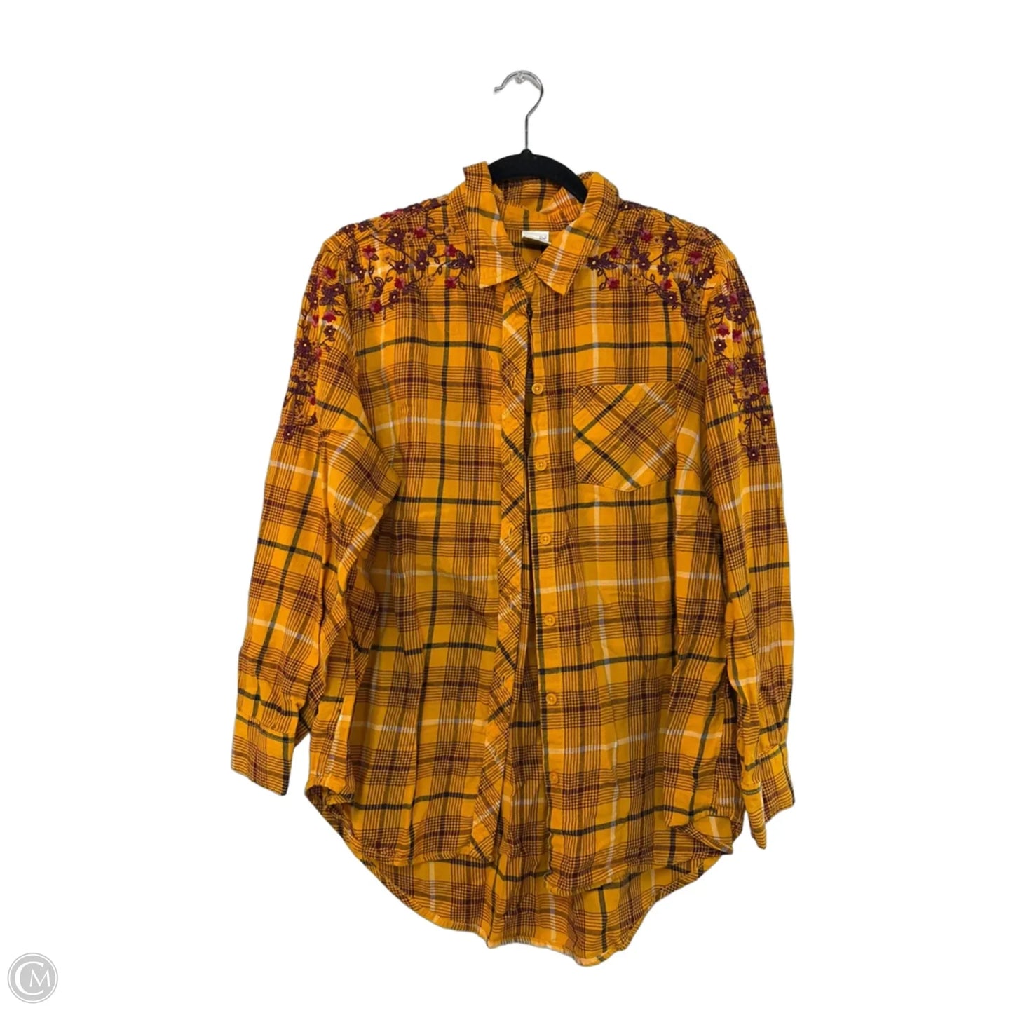 Top Long Sleeve By Terra & Sky In Plaid Pattern, Size: 1x